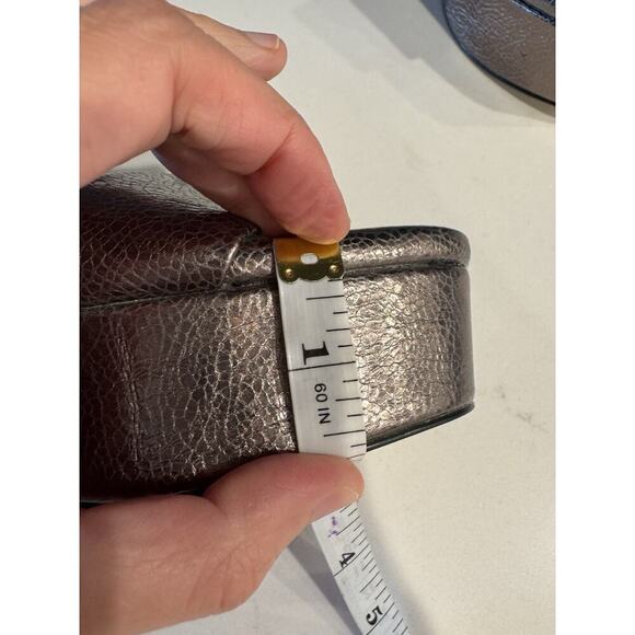 Banana Republic Women's Size 8 Pewter Metallic Leather Platform Heels - Picture 8 of 13